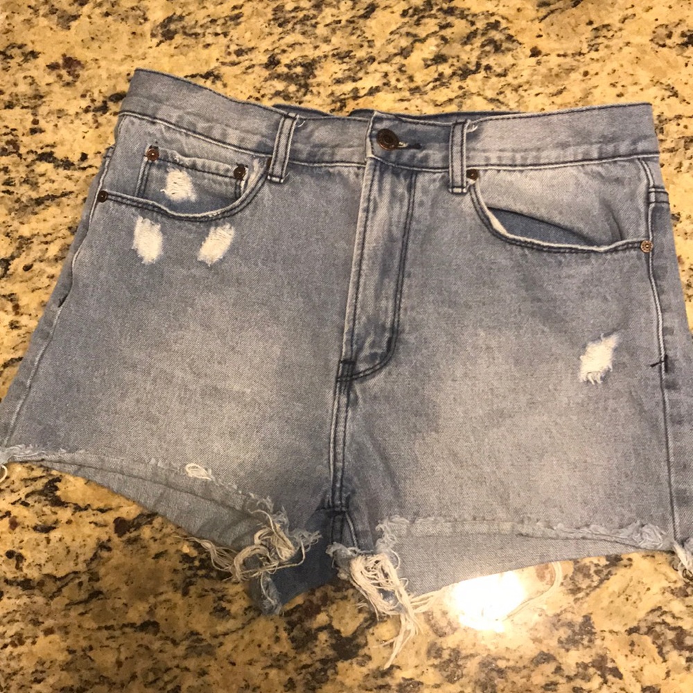 Denim Colab jean shorts